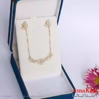 نیم ست زنانه شامل گردنبند و گوشواره  استیل مدل نگینی  کد NIM14713W