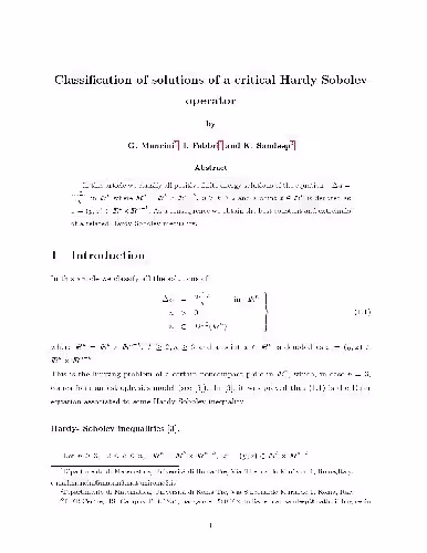 خرید و دانلود نسخه کامل کتاب Classification of solutions of a critical Hardy Sobolev operator