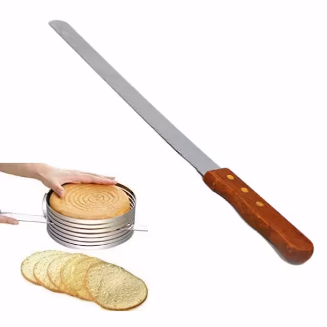 چاقو دندانه ریز 35 سانت دسته چوبی