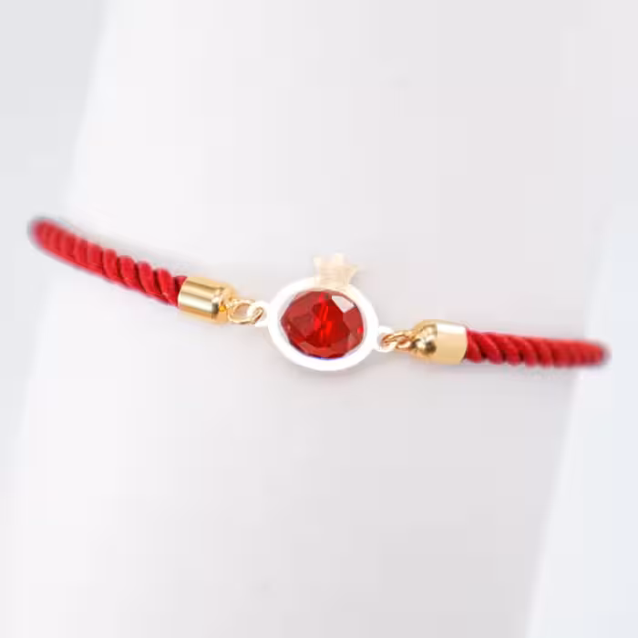 دستبند بافت طلا طرح انار