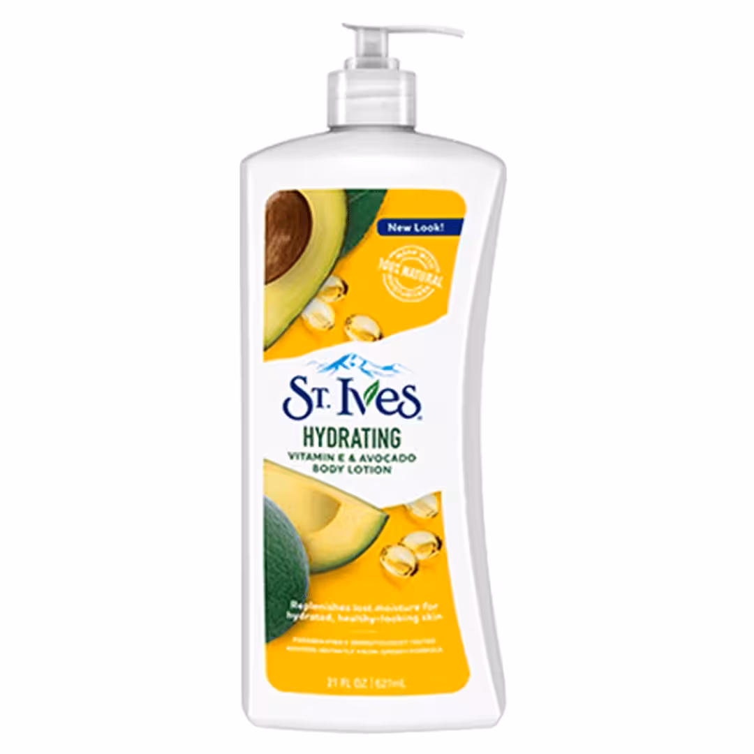 لوسیون بدن آبرسان ویتامین E و آووکادو سنت ایوز St. Ives Vitamin E & Avocado Moisturizing Body Lotion – 621 ml