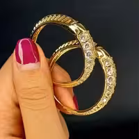 گوشواره دایره نگین دار مارک fashion