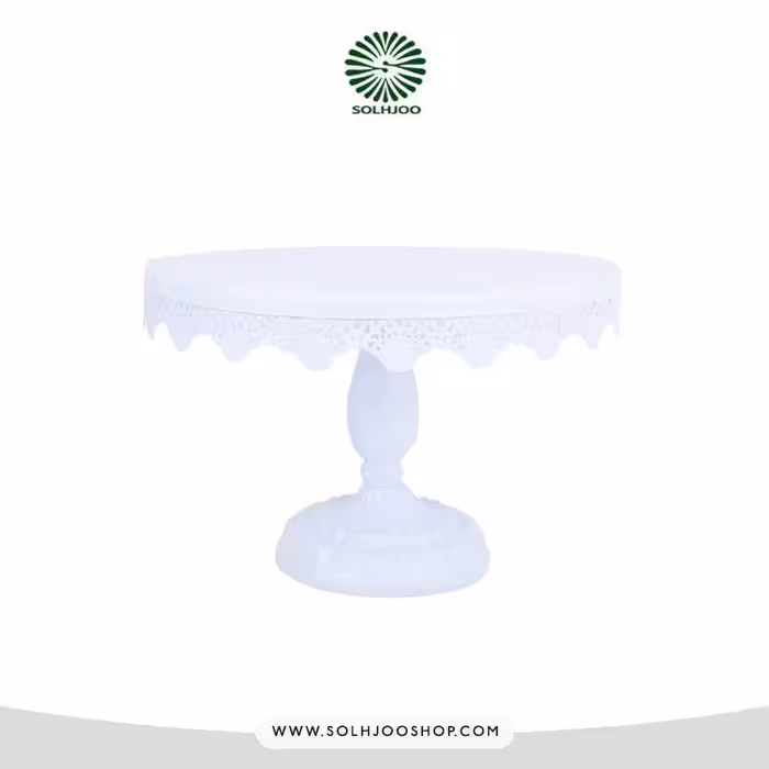 استند فلزی لبه گیپور سفید کیک 25 سانت