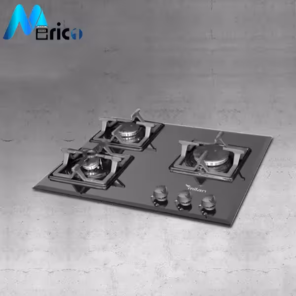 گاز رومیزی میلان کد G33 سه شعله شیشه