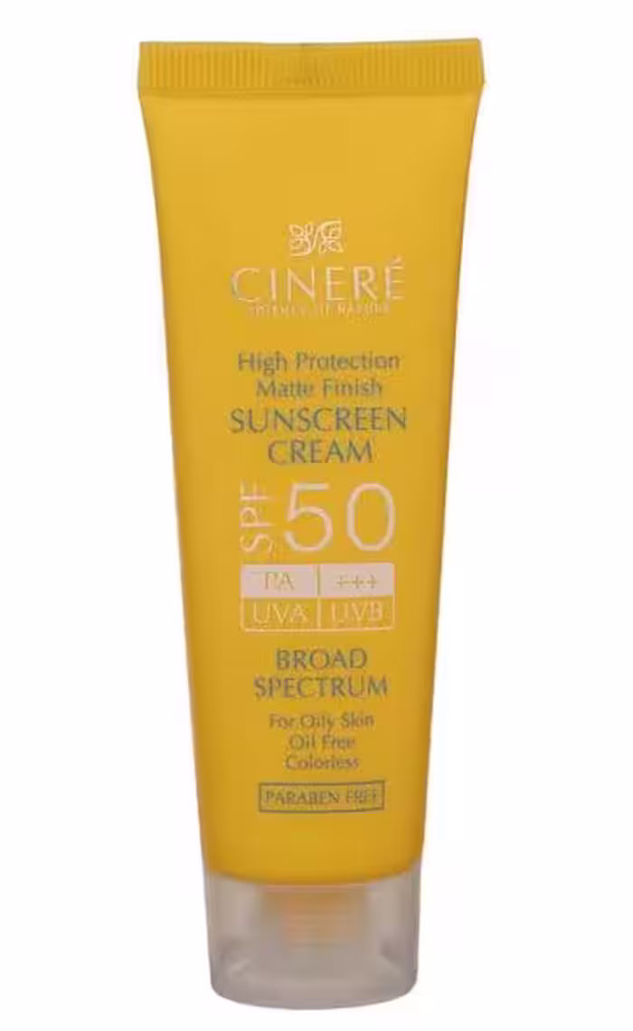 کرم ضد آفتاب سینره SPF 50 مناسب پوست های چرب حجم 50 میلی لیتر - بی رنگ