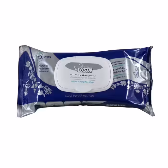 دستمال مرطوب سالمندان لوسین بسته 70 عددی