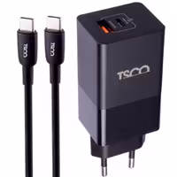 شارژر دیواری تسکو مدل TTC 67 به همراه کابل تبدیل USB-C دو پورت 65 وات پشتیبانی از فناوری USB PD ارسال رایگان و هدیه