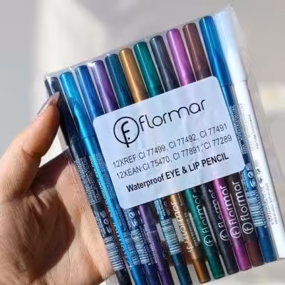 پک 12 عددی مداد چشم و خط چشم شمعی قابل تراش رنگی رنگ های خاص تابستونی