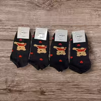 جوراب مچی کارت طوسی تدی بوکله قلب