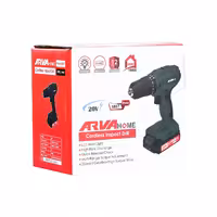 دریل شارژی آروا 20 ولت  مدل 5857 پیچ گوشتی شارژی آروا خانگی 20 ولت مدل 5857 با گارانتی شرکت آروا