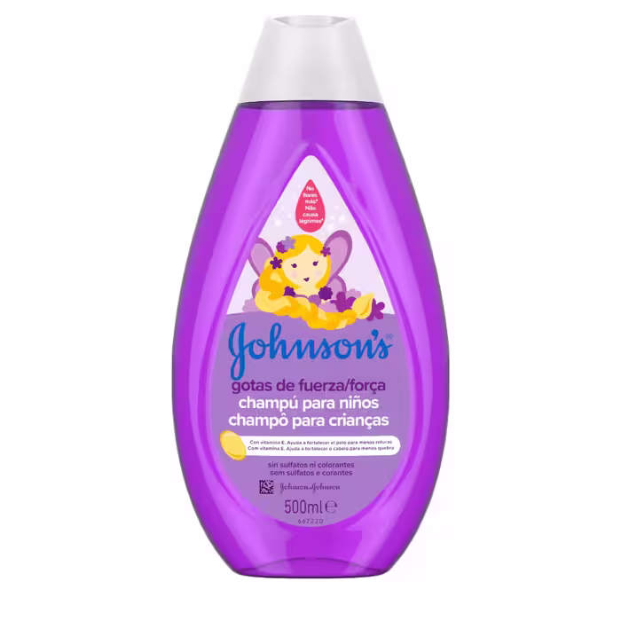 شامپو جانسون کودک بنفش  Johnsons Gotas De Fuerza Champú Para Niños 500ml