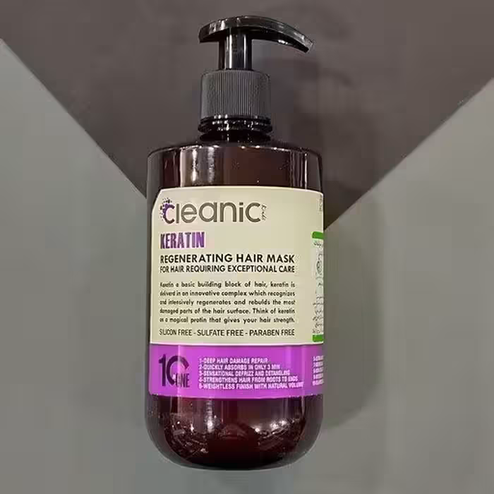 ماسک مو فری سولفات کلینیک کیندی مدل کراتین همراه با ابکشی حجم 550 میل/