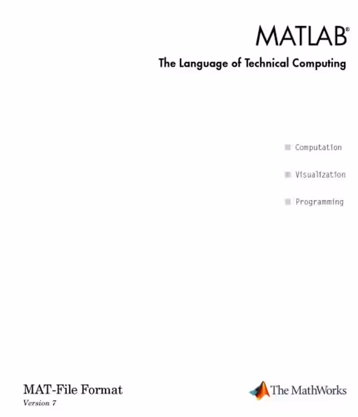 خرید و دانلود نسخه کامل کتاب MATLAB The Language of Technical Computing: MAT-File Format Version 7