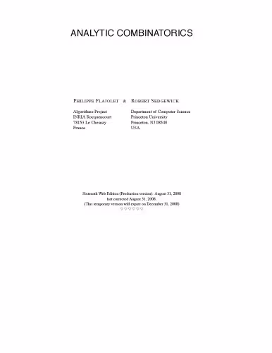 خرید و دانلود نسخه کامل کتاب Analytic Combinatorics