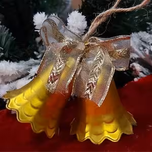 اویز زنگوله طلایی 6 عددی 7 سانتی اورجینال