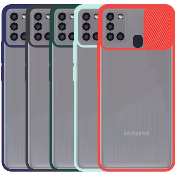 قاب محافظ مناسب برای گوشی Samsung Galaxy A21S مدل ماکرو شیلد محافظ لنزدار طرح پشت مات