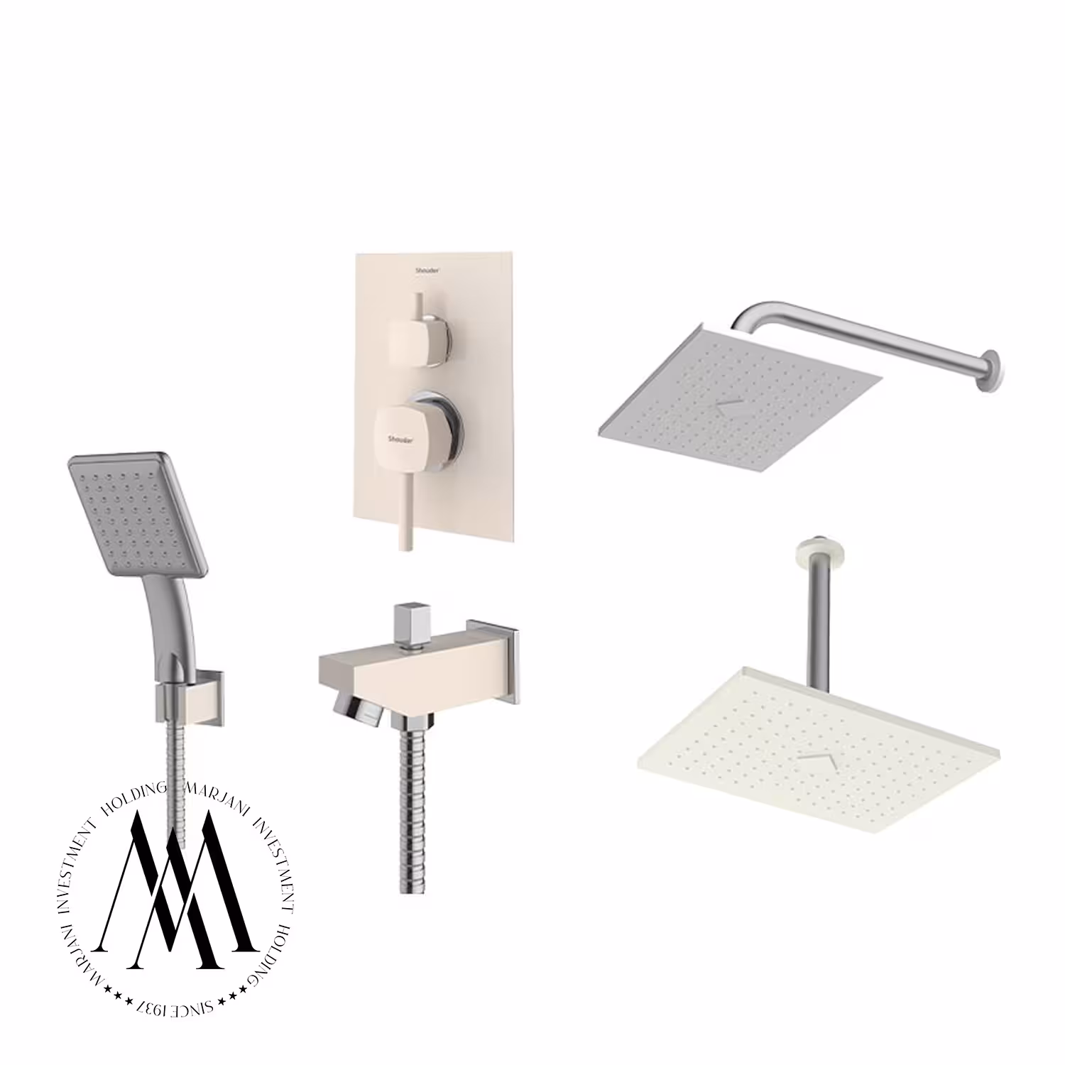 شیر حمام توکار شودر مدل رومر ABS تیپ 4 (شیری کروم)