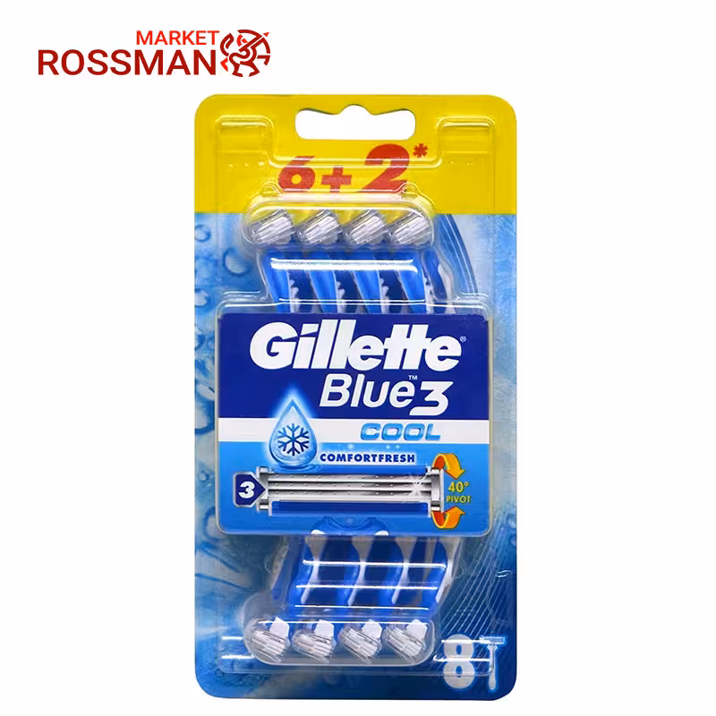 خودتراش ژیلت Gillette مدل Blue 3 Cool بسته  8 عددی