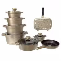 سرویس قابلمه 15 پارچه یونیک مدل دیاموند بژ UN-8523