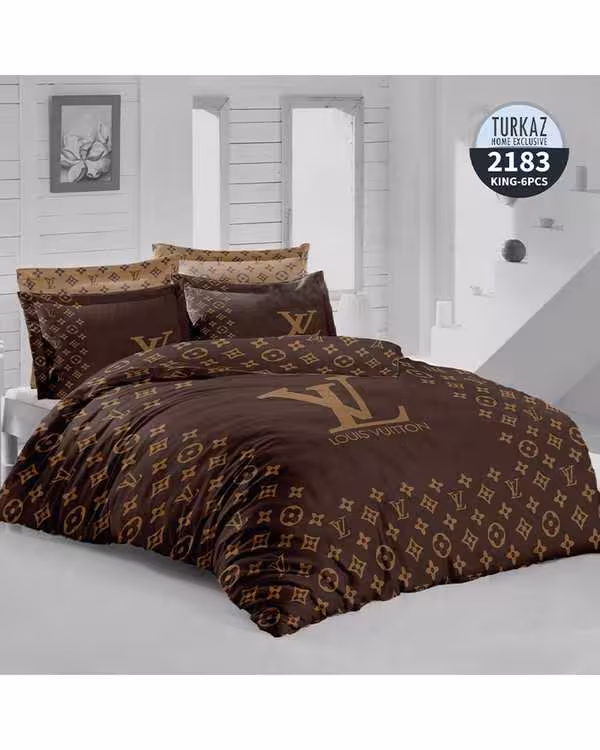 سرویس لحاف روتختی دو نفره 8 تکه دو رو میکرو تنسل گیاهی TURKAZ مدل 2183