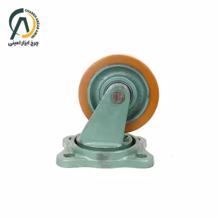 چرخ چدن پلی اورتان گردان قطر 100 میلی متر