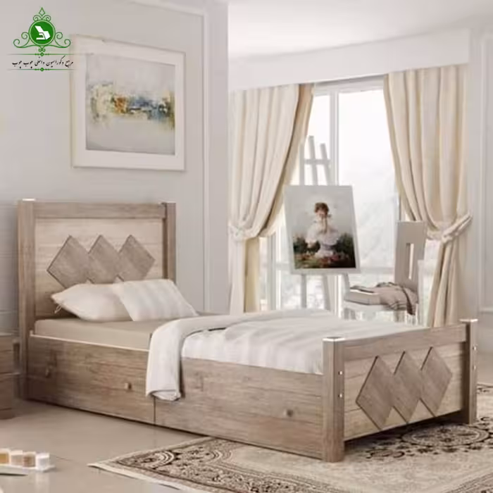 تخت خواب یک نفره مدل لوزی