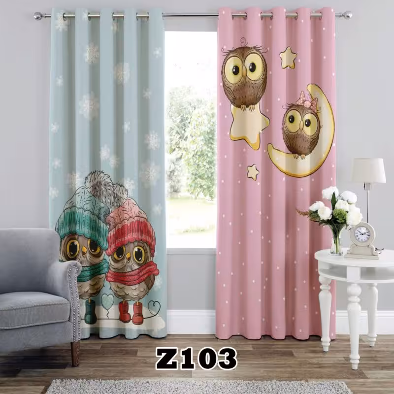 پرده سه بعدی طرح جغد