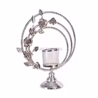شمعدان سه حلقه رز نقره ای (AR4032)