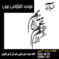 حروف کالیگرافی چوبی، 4 سری، طرح گفته بودم چو بیایی غم دل با تو بگویم