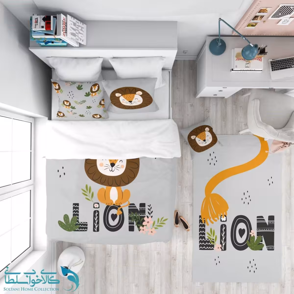 روتختی طرح lion سایز یکنفره کد A3032
