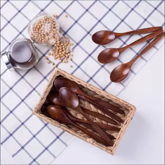 قاشق غذاخوری مدل wood3 بسته 4 عددی