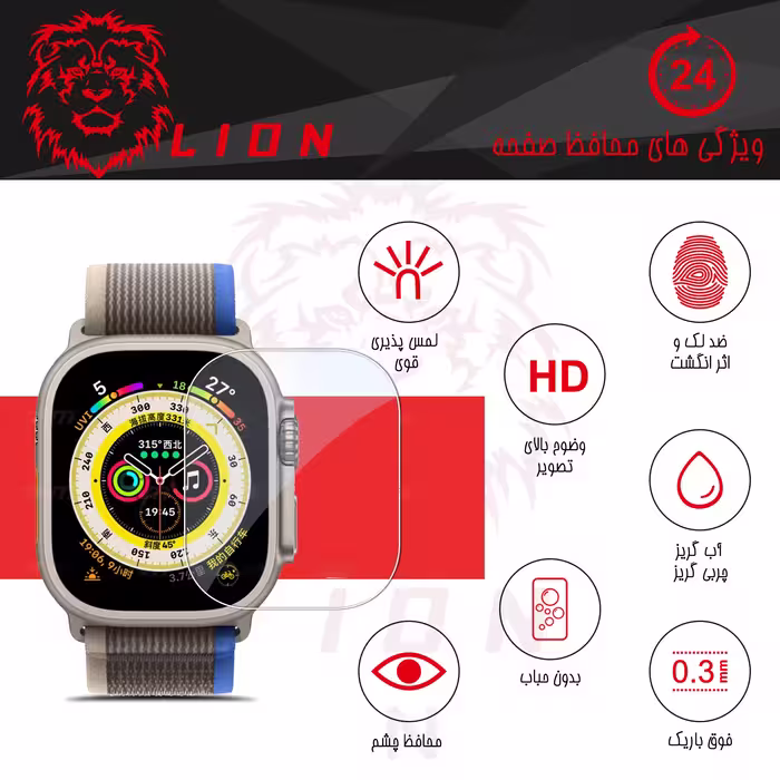 محافظ صفحه نمایش لاین مدل RB007 مناسب برای ساعت هوشمند سامسونگ Galaxy Watch 4 40mm بسته دو عددی