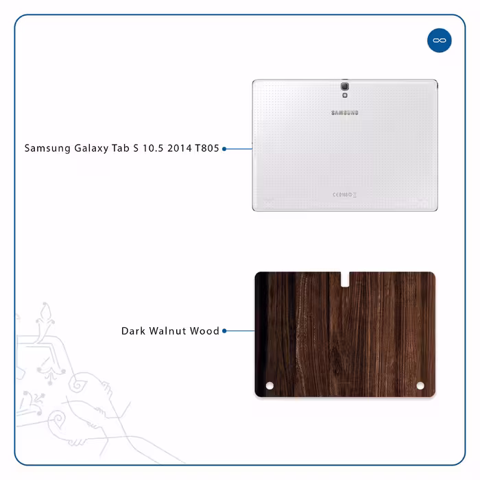 برچسب پوششی ماهوت مدل Dark Walnut Wood مناسب برای تبلت سامسونگ Galaxy Tab S 10.5 2014 T805