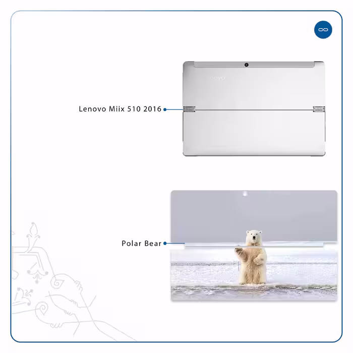 برچسب پوششی ماهوت مدل Polar bear مناسب برای تبلت لنوو Miix 510 2016