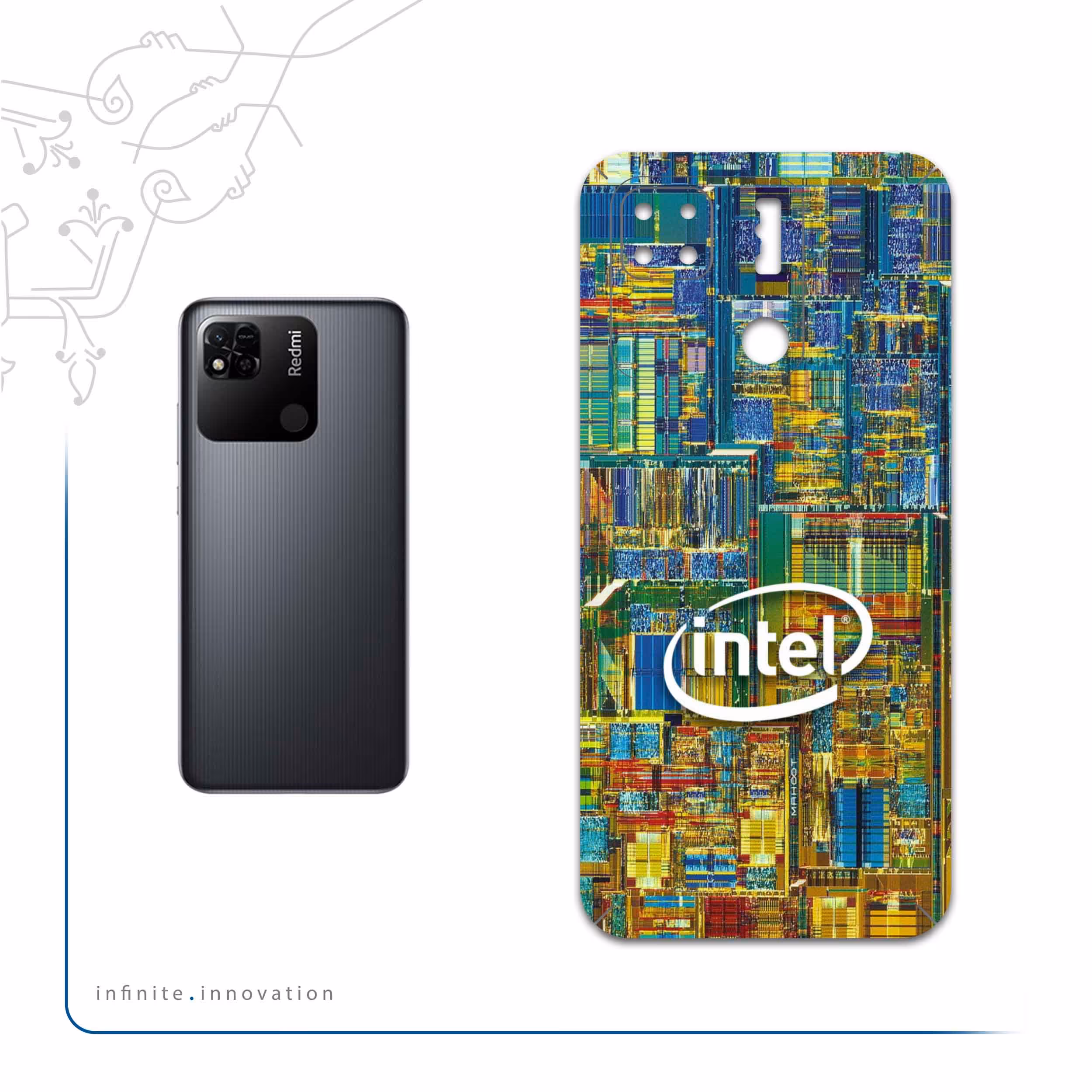 برچسب پوششی ماهوت مدل Intel-Brand مناسب برای گوشی موبایل شیائومی Redmi 10A