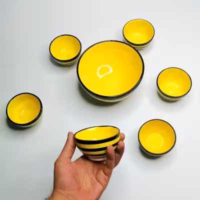 مجموعه ظروف هفت سین 7 پارچه  مدل زنبوری