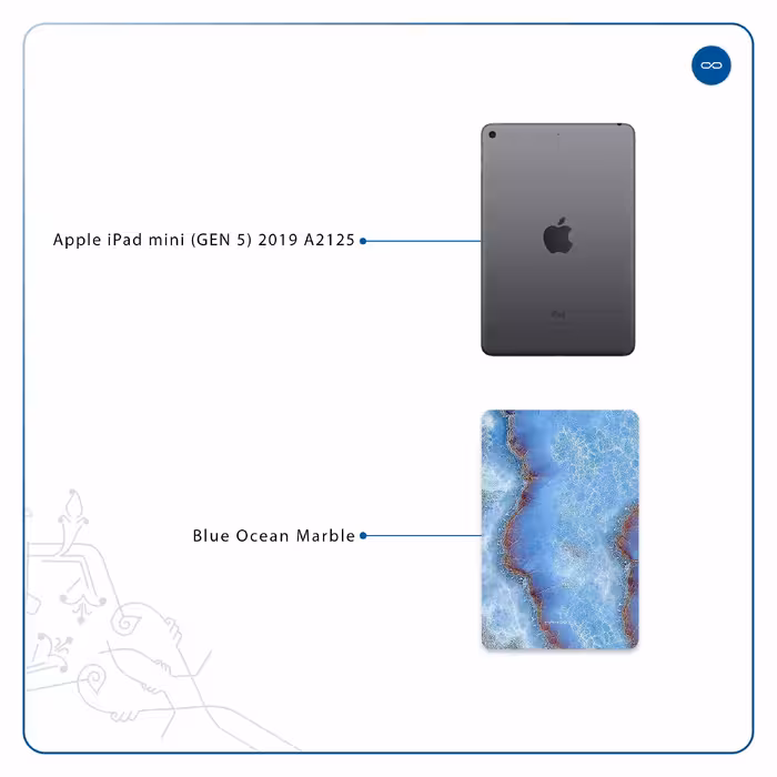 برچسب پوششی ماهوت مدل Blue Ocean Marble مناسب برای تبلت اپل iPad mini (GEN 5) 2019 A2125