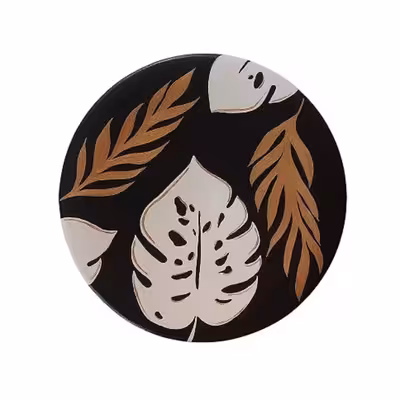 بشقاب دیوارکوب سفالی طرح ترکیبی مجموعه 3عددی