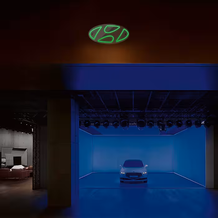 چراغ دیواری نئون دیزاین طرح Hyundai_GR