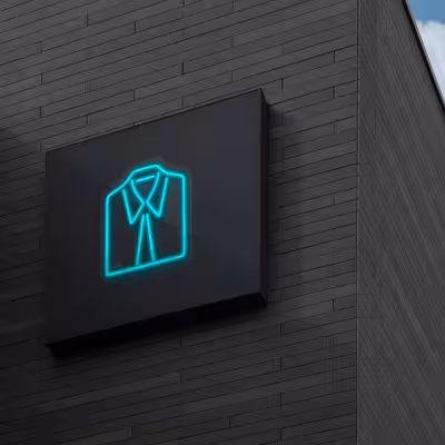 چراغ دیواری نئون دیزاین طرح Men-Clothes_TBL