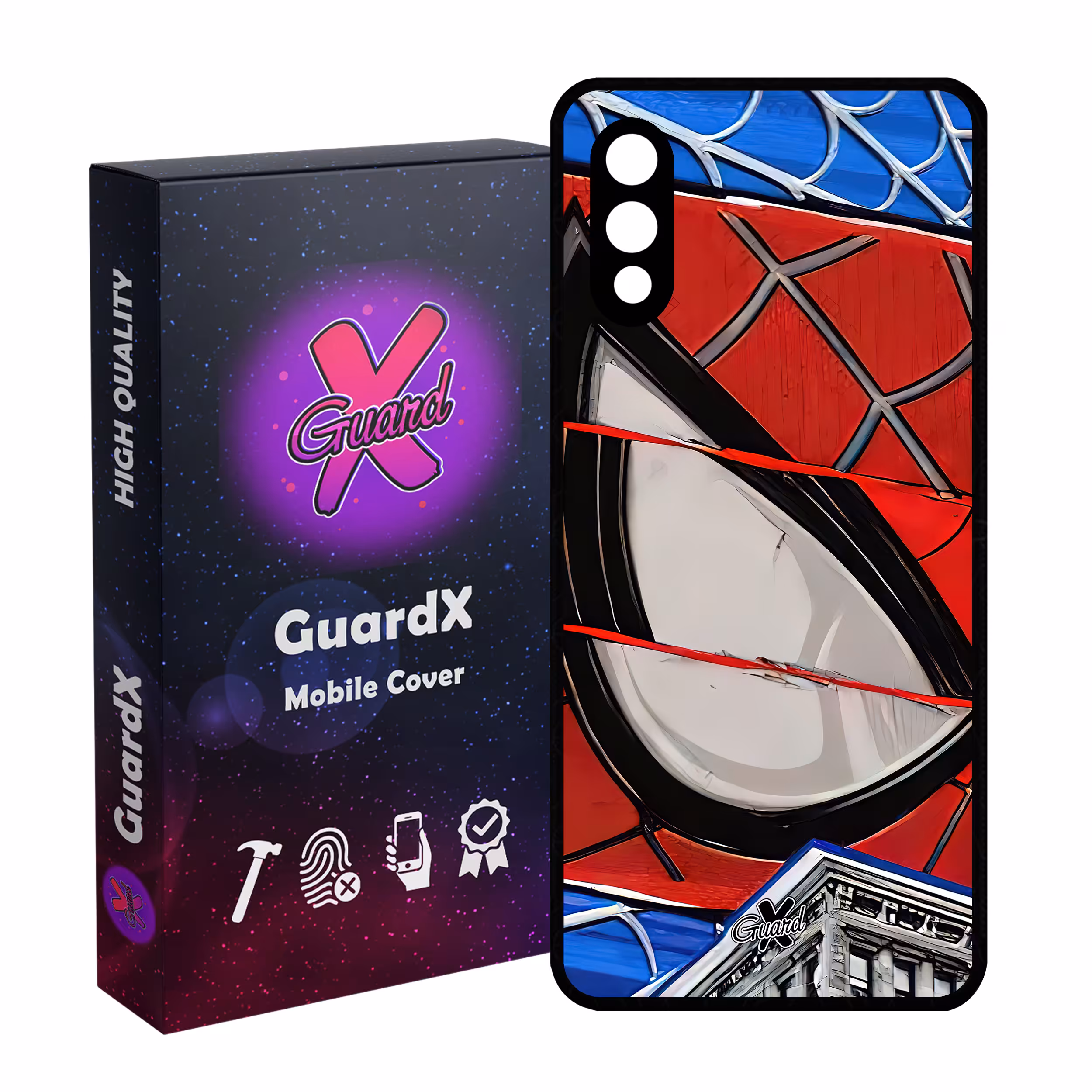 کاور گارد ایکس طرح مرد عنکبوتی مدل Glass10491 مناسب برای گوشی موبایل سامسونگ Galaxy A02 / M02