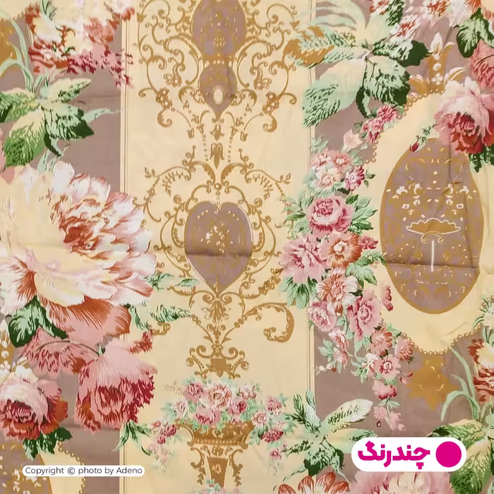 ملحفه آدنو مدل گلپری کد IR102 دونفره سایز 220x240 سانتی متر