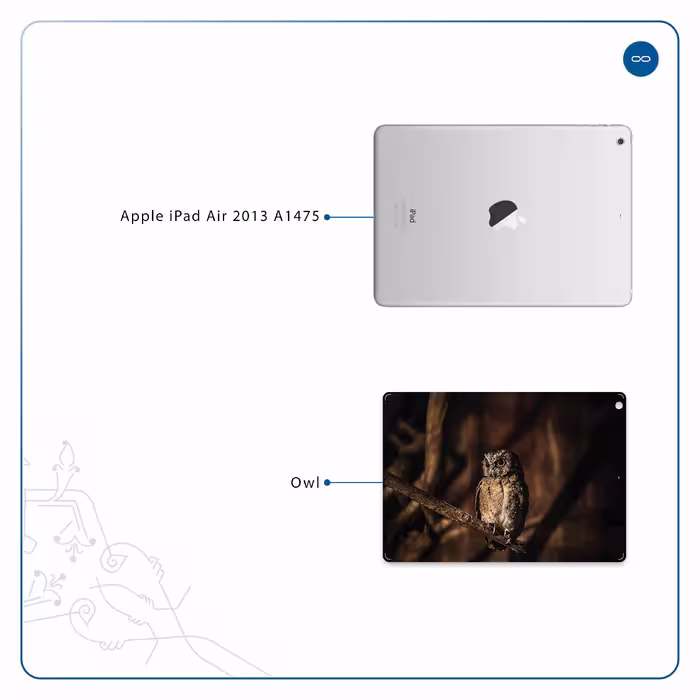برچسب پوششی ماهوت مدل Owl مناسب برای تبلت اپل iPad Air 2013 A1475