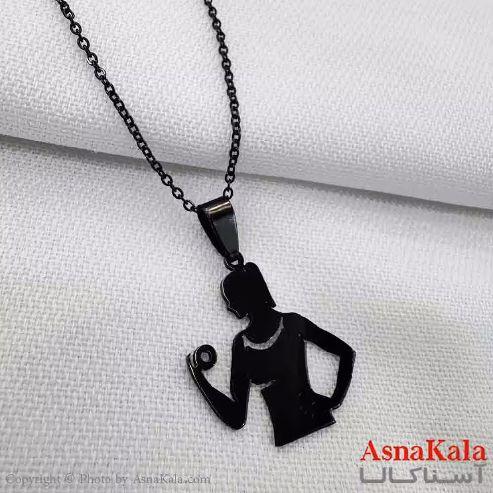 گردنبند استیل زنانه طرح بدنسازی کد GNB161232W