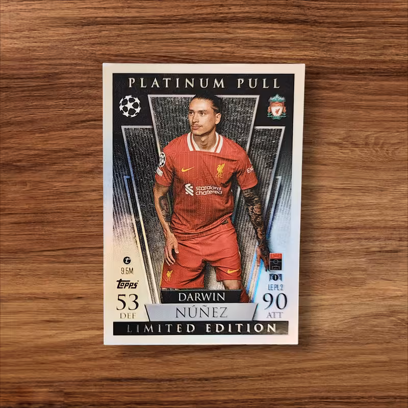 اسباب بازی شانسی مدل کارت فوتبالی داروین نونیز پلاتینیوم