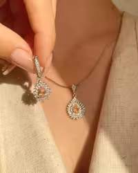 نیمست نقره سنگ سیترین جواهری کد 00063