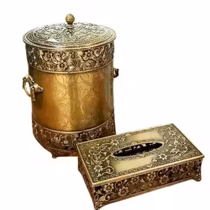 سطل و دستمال فلزی آنتیک