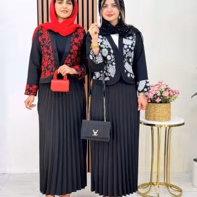 ست کت دامن مازراتی تافته صنوبر 67201
