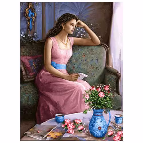 نخ و نقشه فرانسوی طرح دختر کد 24238