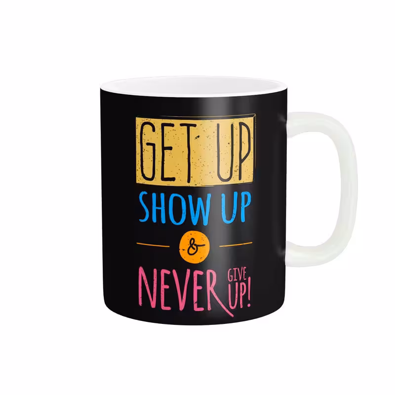 ماگ پاد آفرین طرح جمله انگیزشی Never give up کد 1998